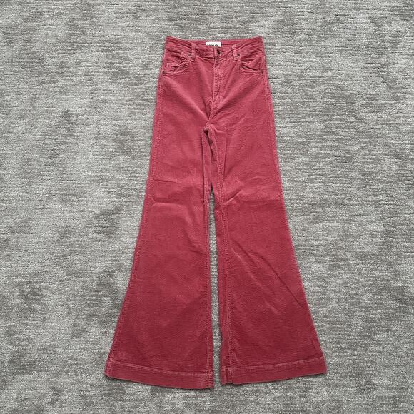 Rolla's Pants Womens 27 Pink Eastcoast Flare High Rise Corduroy Boho Bell Bottom - Picture 1 of 13